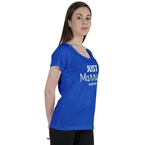 Inkdotpot Personalized Womens Tshirt Top Just MarriedWeddingAnnouncement Shirt