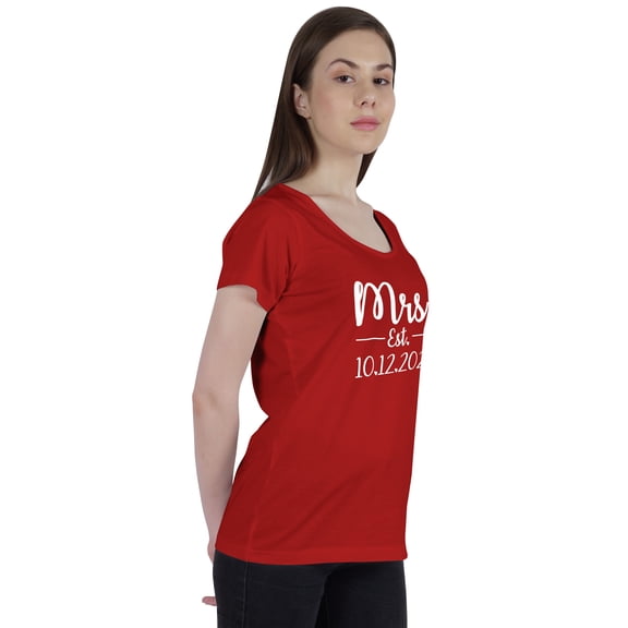 Inkdotpot Personalized Womens Tshirt Top Mrs.WeddingAnnouncement Shirt