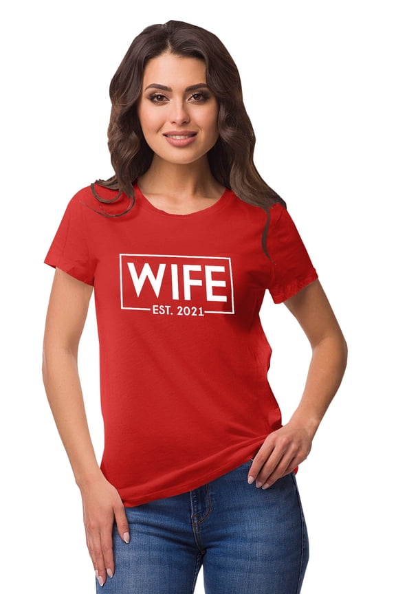 Personalized Womens Tshirt Top Wife WeddingAnnouncement Shirt-GD