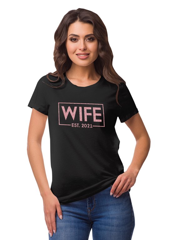 Personalized Womens Tshirt Top Wife WeddingAnnouncement Shirt-KD