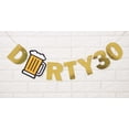 thumbnail image 1 of Inkdotpot Pre-Assembled Bunting Flags Dirty 30 Metallic Gold Bunting Wall Decor Birthday Banner DIY Party Supplies, 1 of 5