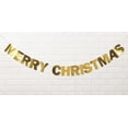 thumbnail image 1 of Inkdotpot Pre Strung Bunting Merry Christmas Banner Ready to Hang Metallic Gold Rustic Wall Decor Bunting Flag Garland, 1 of 1