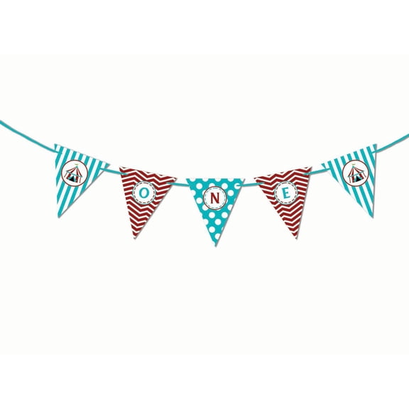 Inkdotpot Pre-Strung I Am 1 Birthday Decorations Party Supplies For Boy Or Girl Gender Neutral Pennant Banner Flags
