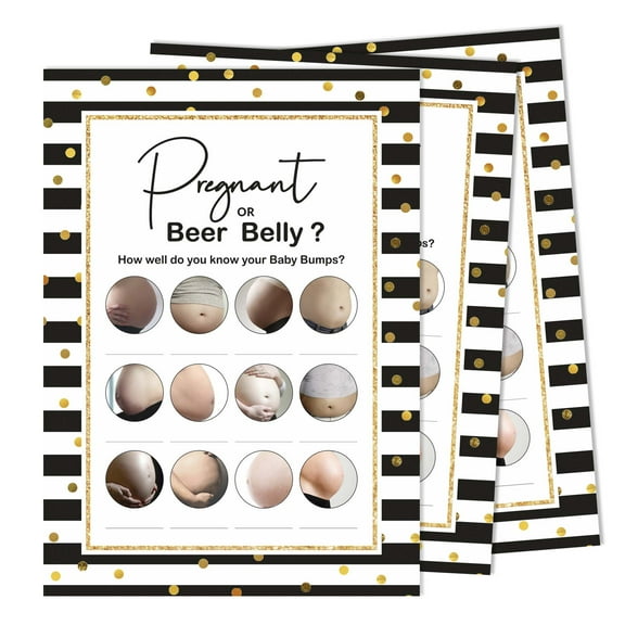 Inkdotpot Pregnant Or Beer Belly Game Baby Shower Game Cards Party Supplies Activity Cards Baby Shower Gender Neutral Games Its A Boy Or Girl