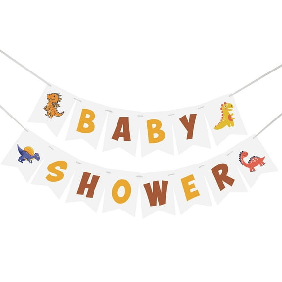 Inkdotpot Ready To Hang,Boy Baby ShowerBirthdayBunting, Pre StrungDinosaur ThemeBaby ShowerDecorations,BuntingBannerFlags