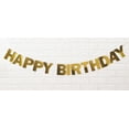 thumbnail image 1 of Inkdotpot Ready To Hang Happy Birthday Bunting Pre Strung Birthday Decoration Metallic Gold Bunting Banner Flags, 1 of 5