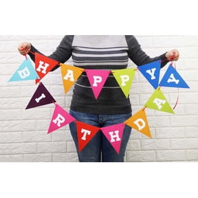 Inkdotpot Ready To HangHappy BirthdayBunting Pre Strung Birthday Decoration Rustic Kraft Pennant Bunting Banner Flags