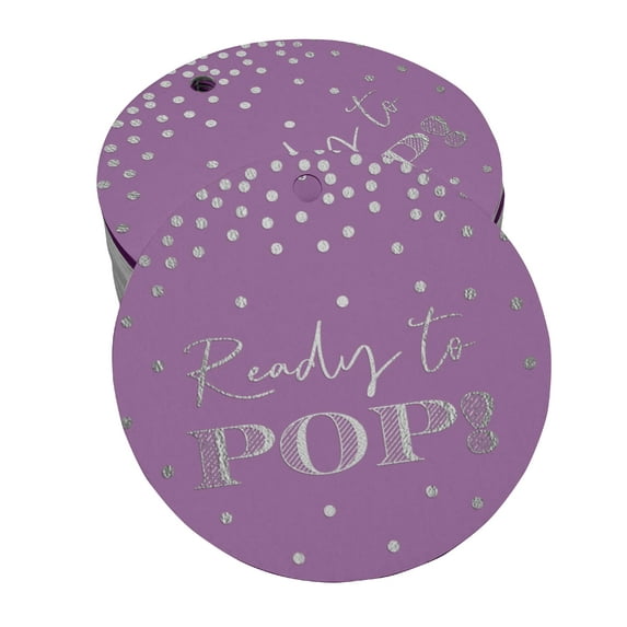Inkdotpot Ready To Pop Baby Shower Bottle Tag Real Silver Foil Favor Hang Tags Pack Of 50