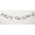 thumbnail image 1 of Inkdotpot Ready to HangMerry ChristmasParty Decorations Cursive Bunting Garland Flag Metallic Silver Pre Strung Banner, 1 of 5