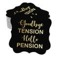 thumbnail image 1 of Inkdotpot Real Gold Foil Good Bye Tension Hello Pension Retirement Tags Favor Bracket Shape Hang Pack Of 100 Paper Tags, 1 of 7