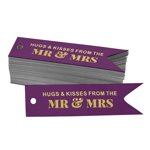 Inkdotpot Real Gold Foil Hugs & Kisses From The Wedding Tags Favor Hang Paper Tags 100 Pieces