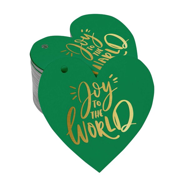 Inkdotpot Real Gold Foil Joy To The World Baby Shower Tags Favor Hang Paper Tags 50 Pieces