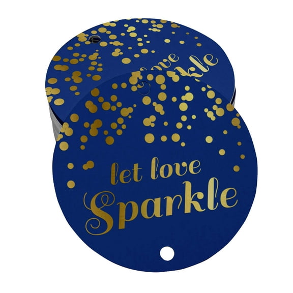 Inkdotpot Real Gold Foil Let Love Sparkle Wedding Tags Favor Hang Paper Tags 100 Pieces