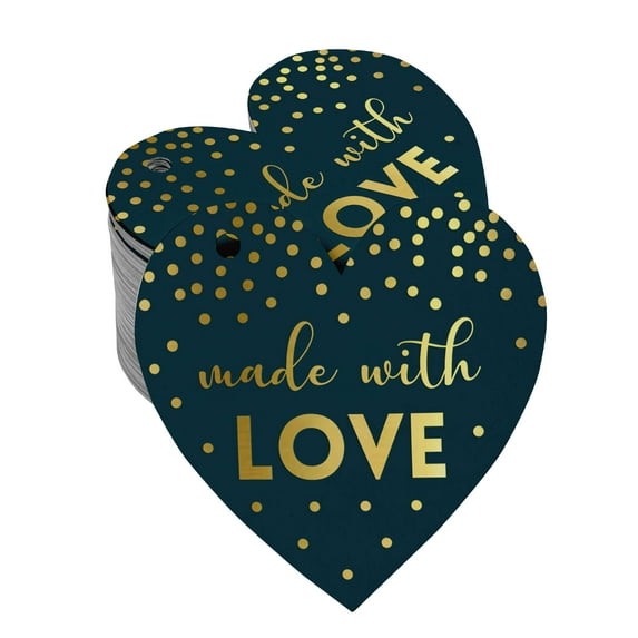 Inkdotpot Real Gold Foil Made With Love Wedding Tag Favor Hang Paper Tag 100 Pieces