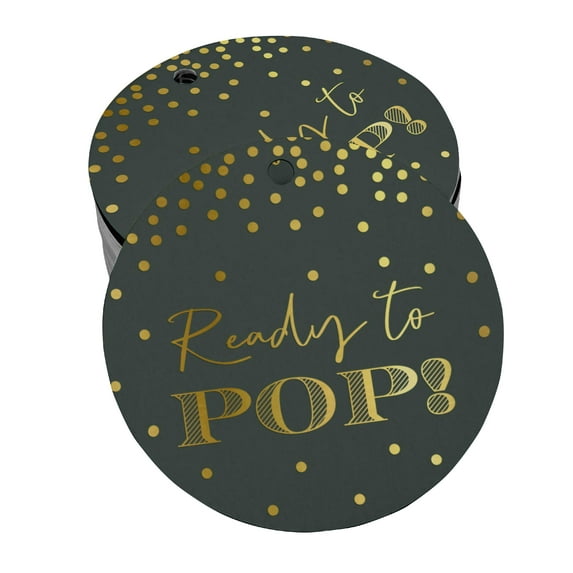 Inkdotpot Real Gold Foil Ready To Pop Baby Shower Tags Favor Hang Paper Tags 50 Pieces