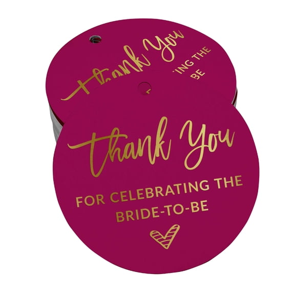 Inkdotpot Real Gold Foil Thank You For Celebrating The Bride To Be Bridal Shower Tags Favor Hang Paper Tags 100 Pieces