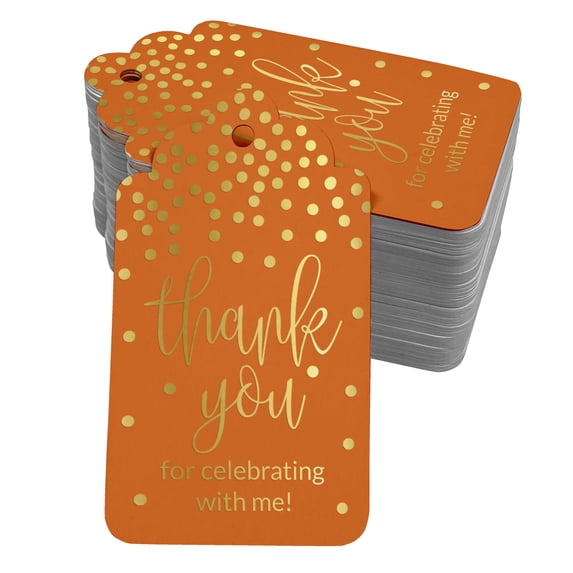 Inkdotpot Real Gold Foil Thank You For Celebrating With Me Birthday Tags Favor Hang Paper Tags 50 Pieces
