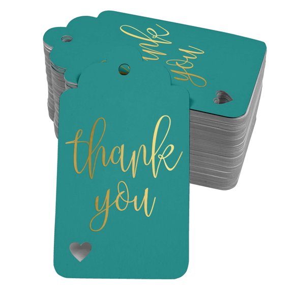 Inkdotpot Real Gold Foil ThankYou Bridal Shower-Baby Shower-Retirement-Wedding-Birthday Tags Favor Hang Paper Tags 100 Pack