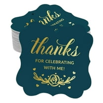 Inkdotpot Real Gold Foil Thanks For Celebrating With Me Birthday Tags Favor Bracket Shape Hang Pack Of 100 Paper Tags