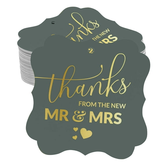 Inkdotpot Real Gold Foil Thanks From The New Wedding Tags Favor Bracket Shape Hang Pack Of 100 Paper Tags
