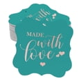 thumbnail image 1 of Inkdotpot Real Rose Gold Foil Bracket Shape Paper Hang Tags Made With Love Wedding Favor Tags Pack Of 100, 1 of 7