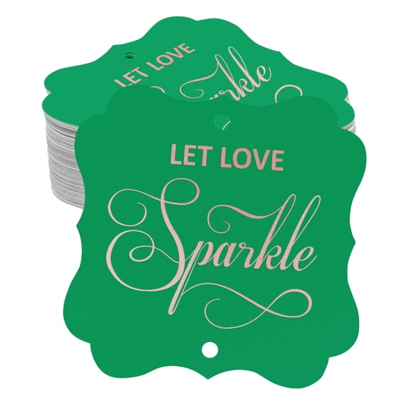 Inkdotpot Real Rose Gold Foil Let Love Sparkle Wedding Tags Favor Bracket Shape Hang Pack Of 100 Paper Tags