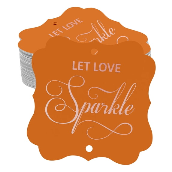 Inkdotpot Real Rose Gold Foil Let Love Sparkle Wedding Tags Favor Bracket Shape Hang Pack Of 50 Paper Tags