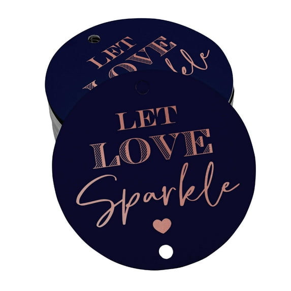 Inkdotpot Real Rose Gold Foil Let Love Sparkle Wedding Tags Favor Hang Paper Tags 100 Pieces