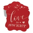 thumbnail image 1 of Inkdotpot Real Rose Gold Foil Love Is Sweet Wedding Tags Favor Bracket Shape Hang Pack Of 50 Paper Tags, 1 of 7
