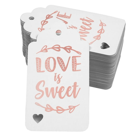 Inkdotpot Real Rose Gold Foil Love Is Sweet Wedding Tags Favor Hang Paper Tags 100 Pack