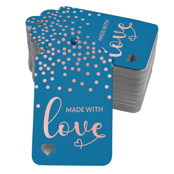 Inkdotpot Real Rose Gold Foil Made With Love Text Tags Favor Hang Paper Tags 50 Pieces