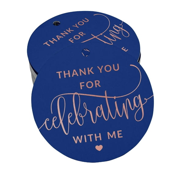 Inkdotpot Real Rose Gold Foil Thank You For Celebrating With Me Birthday Tags Favor Hang Paper Tags 100 Pieces