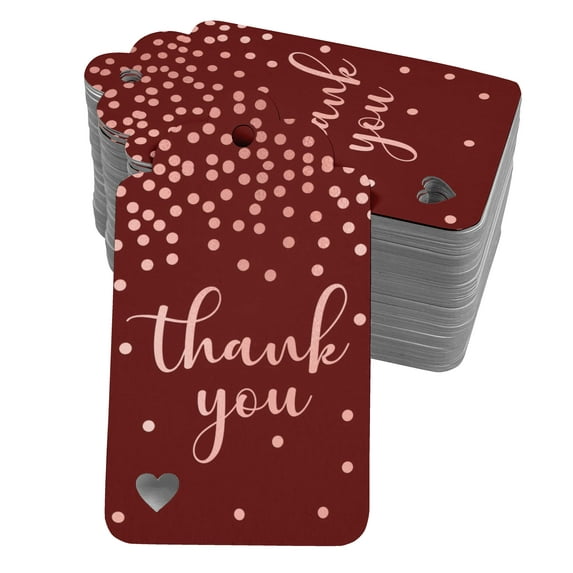 Inkdotpot Real Rose Gold Foil ThankYou Bridal Shower-Baby Shower-Retirement-Wedding-Birthday Tags Favor Hang Paper Tags 50 Pack