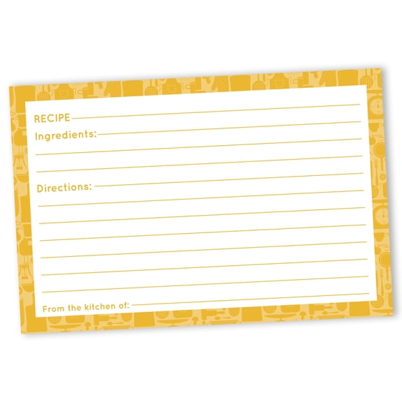 Inkdotpot Recipe Card 6x4 inch Single-Sided Recipe Design Cards Border Recipe Cards Wedding-Bridal Shower-Baby Shower- Pack of 50