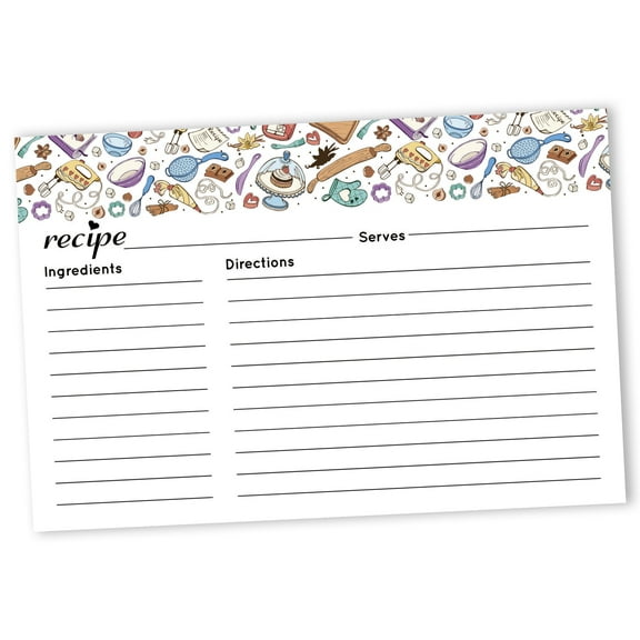 Inkdotpot Recipe Card 6x4 inch Single-Sided Recipe Design Cards White Baking Recipe Cards Wedding-Bridal Shower-Baby Shower- Pack of 50