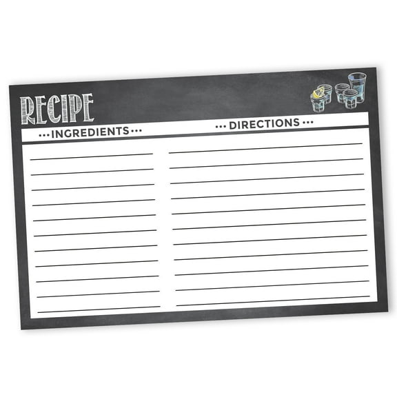 Inkdotpot Recipe Card 6x4 inch Single-Sided Recipe Design Cards White Floral Recipe Cards Wedding-Bridal Shower-Baby Shower- Pack of 50