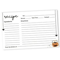 Inkdotpot Recipe Card 6x4 inch Single-Sided Recipe Design Cards White Floral Recipe Cards Wedding-Bridal Shower-Baby Shower- Pack of 50