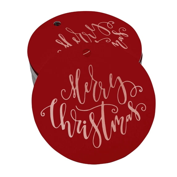 Inkdotpot Rose Gold Foil Paper Hang Tag Merry Christmas Favor Tag 100 Piece