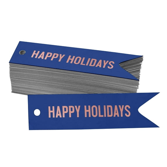 Inkdotpot Rose Gold Foil Paper Hang Tags Happy Holiday Favor Tags 100 Pieces