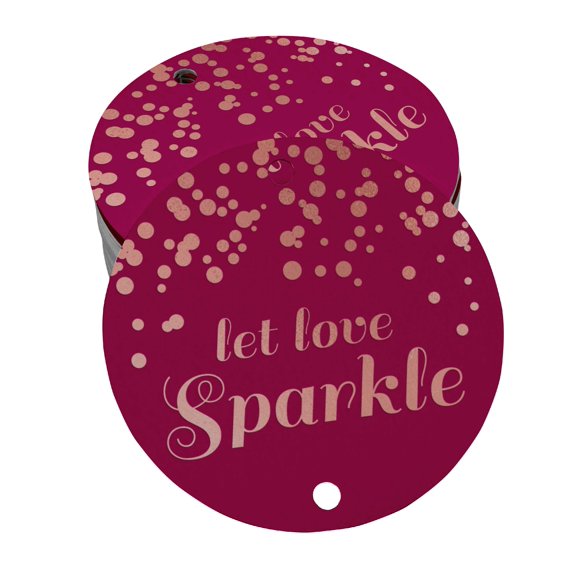 Inkdotpot Rose Gold Foil Paper Hang Tags Let Love Sparkle Wedding Favor Tags 50 Pieces