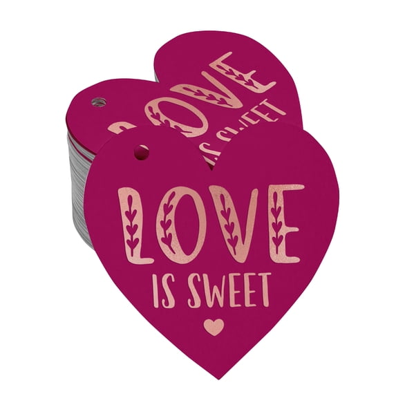 Inkdotpot Rose Gold Foil Paper Hang Tags Love Is Sweet Wedding Favor Tags 50 Pieces