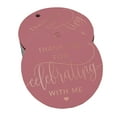 thumbnail image 1 of Inkdotpot Rose Gold Foil Paper Hang Tags Thank You For Celebrating With Me Birthday Favor Tags 100 Pieces, 1 of 6