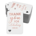 thumbnail image 1 of Inkdotpot Rose Gold Foil Paper Hang Tags ThankYou For Celebrating With Us Bridal Shower-Baby Shower-Retirement-Wedding-Birthday Favor Tags 100 Pack, 1 of 6