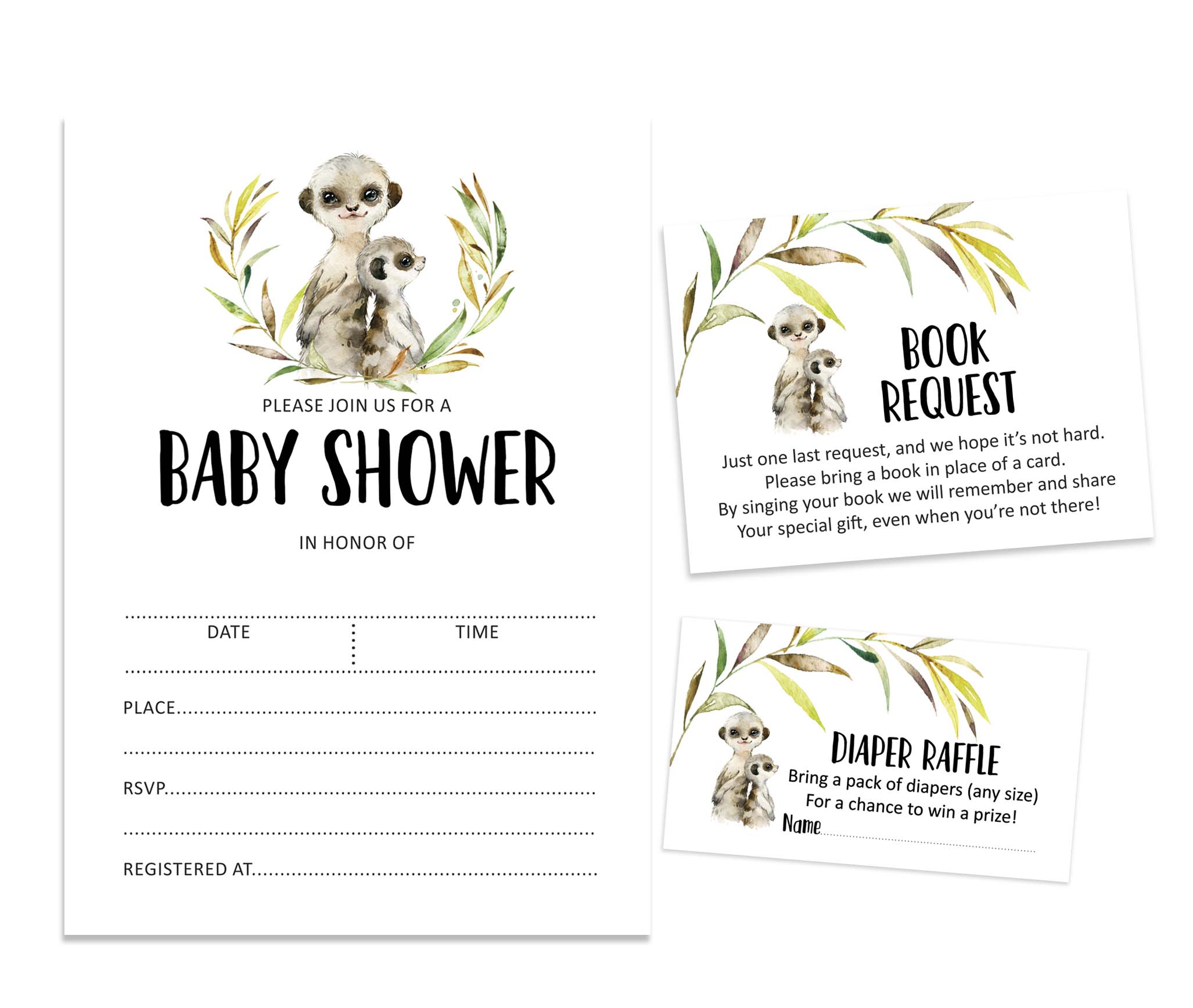 Inkdotpot Set Of 30 Baby Shower Invitations-Diaper Raffle Tickets And Baby Shower Book Request Cards koala baby Gender Neutal Invites Its A Boy Its A Girl