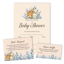 Inkdotpot Set Of 30AnimalsBaby Shower Invitations-Diaper Raffle Tickets And Baby Shower Book Request Cards-Gender Neutral Invites-Its A Boy-Its A Girl