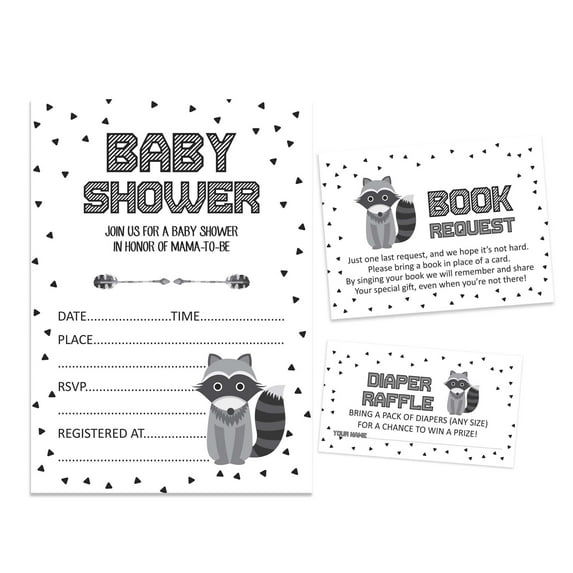 Inkdotpot Set Of 30Jungle Animals Baby Shower Invitations-Diaper Raffle Tickets And Baby Shower Book Request Cards Gender Neutral Invites Its A Boy Its A Girl