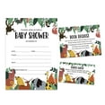 thumbnail image 1 of Inkdotpot Set Of 30Jungle Animals Baby Shower Invitations-Diaper Raffle Tickets And Baby Shower Book Request Cards Gender Neutral Invites Its A Boy Its A Girl, 1 of 8