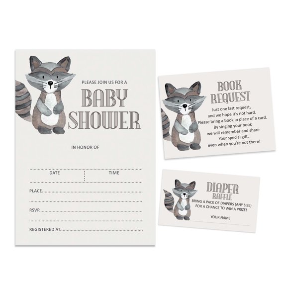 Inkdotpot Set Of 30Jungle Animals Baby Shower Invitations-Diaper Raffle Tickets And Baby Shower Book Request Cards Gender Neutral Invites Its A Boy Its A Girl