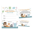 thumbnail image 1 of Inkdotpot Set Of 30Jungle Animals Baby Shower Invitations-Diaper Raffle Tickets And Baby Shower Book Request Cards Its a Boy Its a girl Invites, 1 of 8