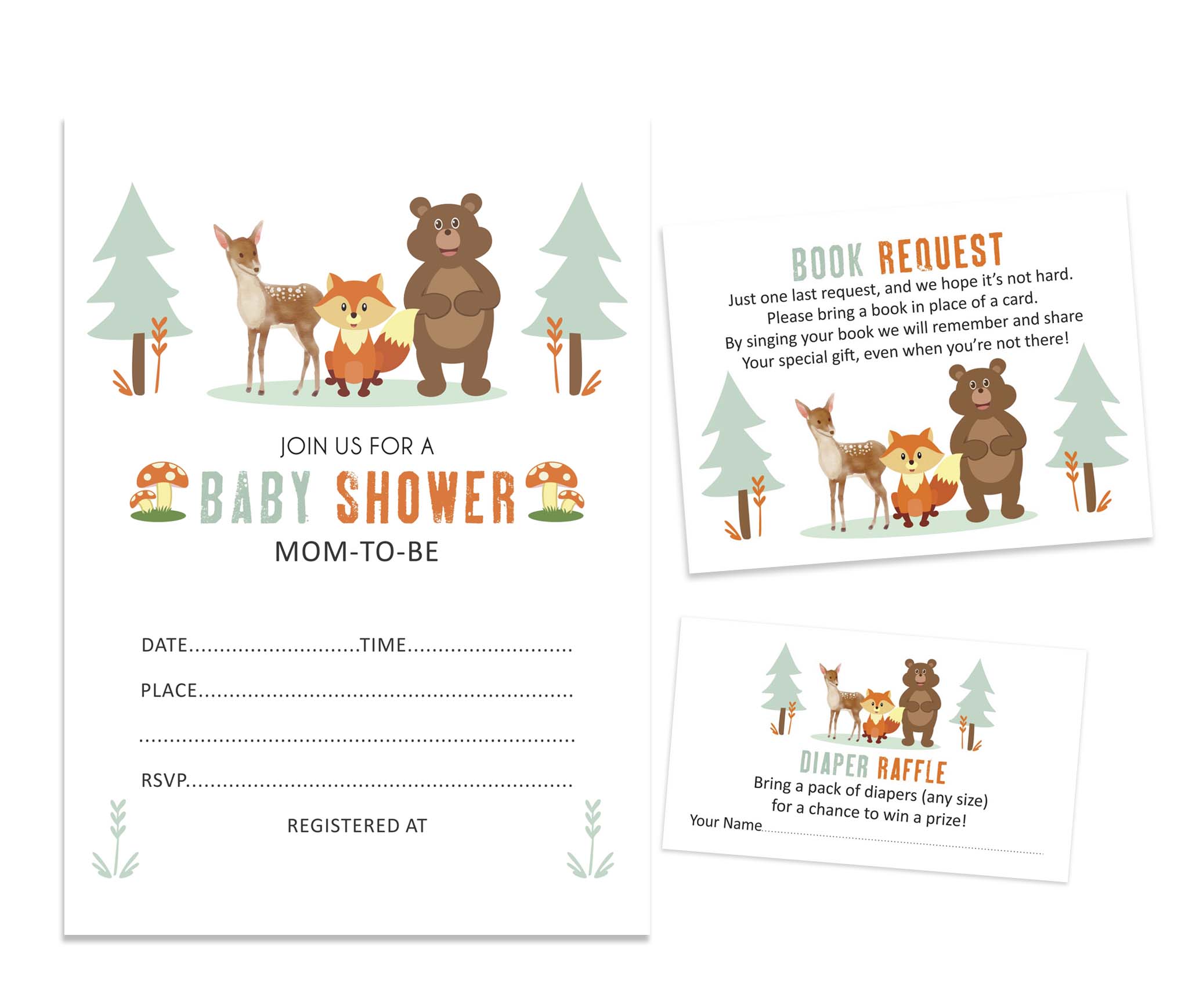 Inkdotpot Set Of 30Jungle Animals Baby Shower Invitations-Diaper Raffle Tickets And Baby Shower Book Request Cards Gender Neutral Invites Its A Boy Its A Girl